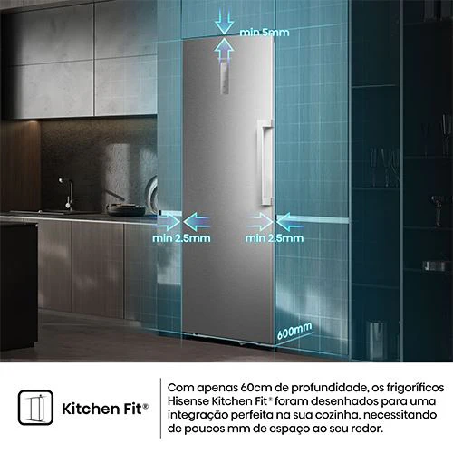 Arca Congeladora Vertical Hisense FT3K310SAIE1 | 185,6x59,5x60 cm | 312 L | E | Look inox - Image 8