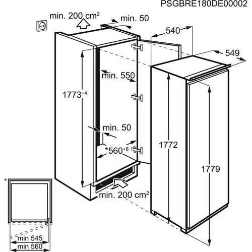 Arca Congeladora Vertical Encastrável AEG ABE818F6NS | 177,2x54x54,9 cm | 204 L | F | Branco - Image 2