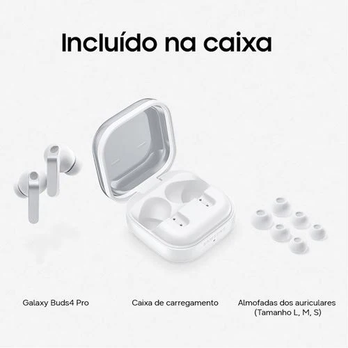 Auriculares Noise Canceling True Wireless Bluetooth Samsung Galaxy Buds4 Pro - Branco - Image 7