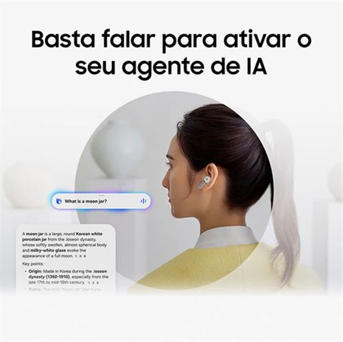 Auriculares Noise Canceling True Wireless Bluetooth Samsung Galaxy Buds4 Pro - Preto - Image 4