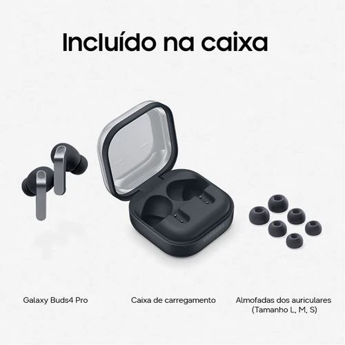 Auriculares Noise Canceling True Wireless Bluetooth Samsung Galaxy Buds4 Pro - Preto - Image 6