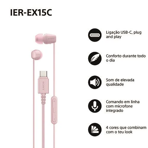 Auriculares Sony IER-EX15CP USB-C - Rosa - Image 2