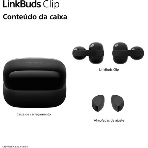 Auriculares True Wireless Bluetooth Sony LinkBuds Clip WF-LC900C - Bege - Image 12