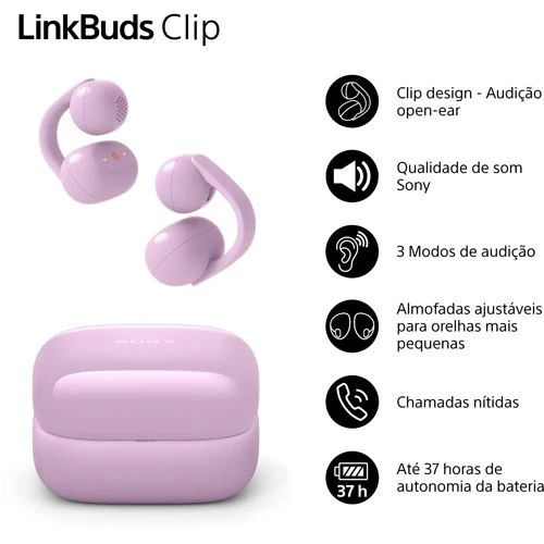 Auriculares True Wireless Bluetooth Sony LinkBuds Clip WF-LC900V - Lavanda - Image 2
