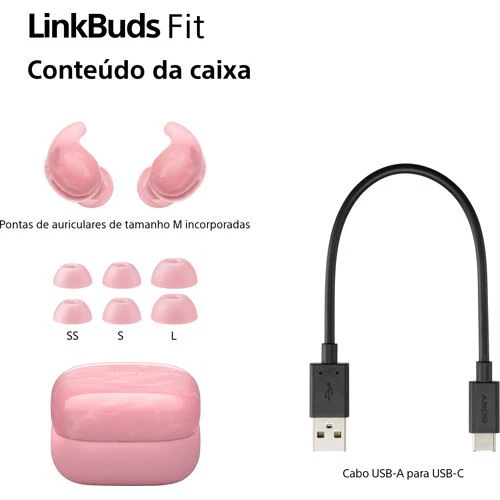 Auriculares True Wireless Bluetooth Sony LinkBuds Fit WF-LS910NP NC - Rosa - Image 11