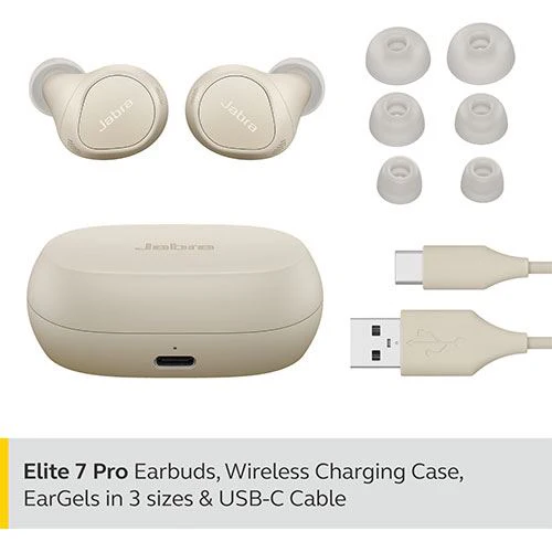 Auriculares True Wireless Bluetooth Jabra Elite 7 Pro - Gold Beige - Image 2