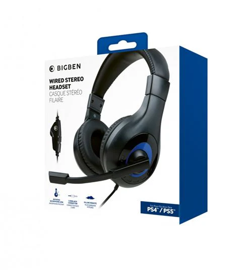 Auscultadores Gaming Bigben | PS5 - Preto