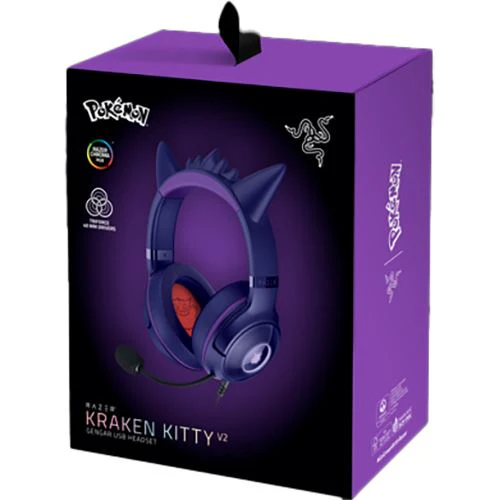 Auscultadores Gaming Razer Kraken Kitty V2 - Pokémon Gengar Edition - Image 8