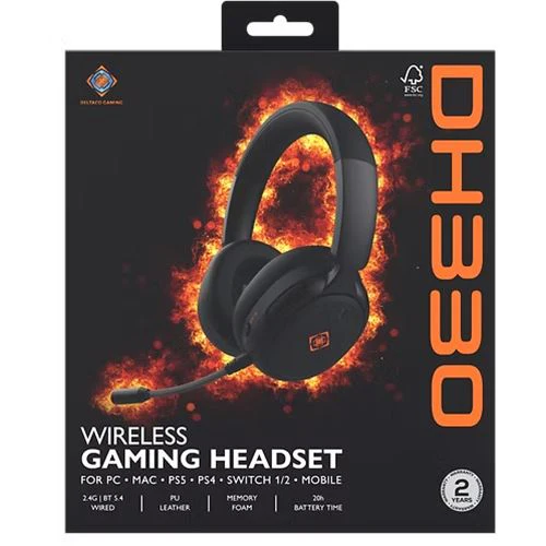 Auscultadores Gaming sem Fios Deltaco DH330 - Preto - Image 8