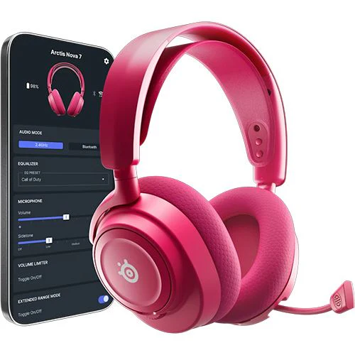 Auscultadores Gaming Steelseries Arctis Nova 7 Wireless Gen 2 - Magenta - Image 2