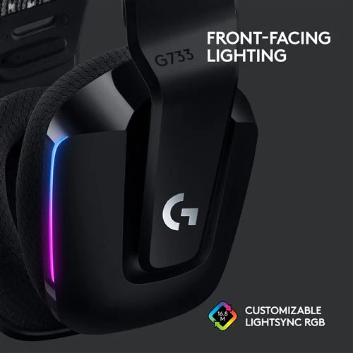 Auscultadores Gaming Wireless Logitech G733 Lightspeed RGB - Preto - Image 4
