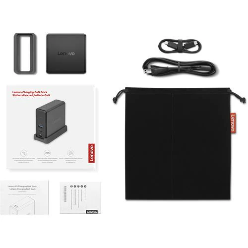 Base Carregamento (Dock Station) GaN Lenovo 5 em 1 - 65W - Preto - Image 16