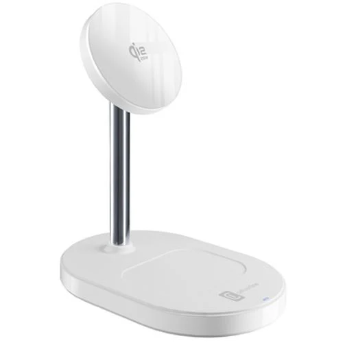 Base de Carregamento Wireless QI2 Cellularline Mag Duo 2 em 1 - Branco