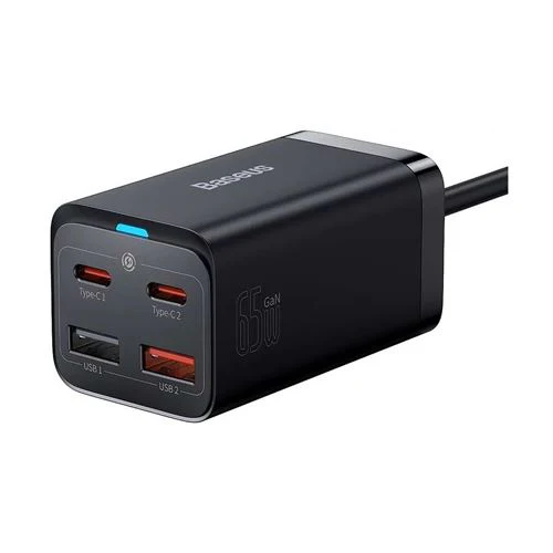 Carregador Gan3 Pro Fast Charging 2x USB +2x USB- C Baseus 65W - Preto