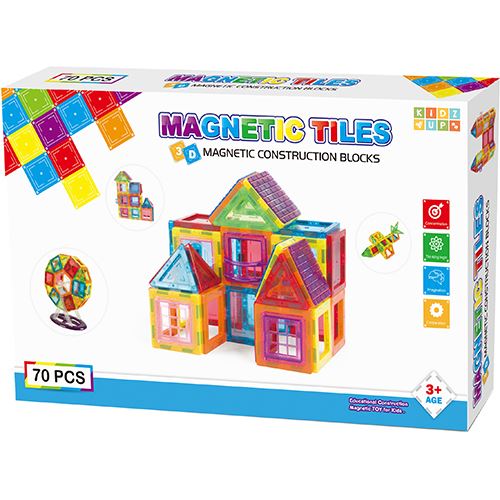 Blocos Magnéticos 70 Peças - Kidzup