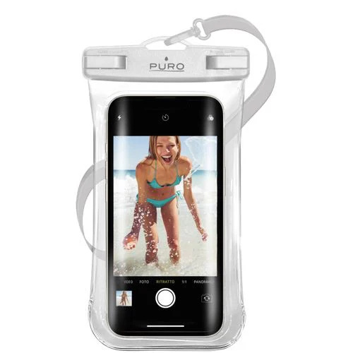 Bolsa Impermeável Universal Puro para Smartphones até 6.8" - Branco / Transparente