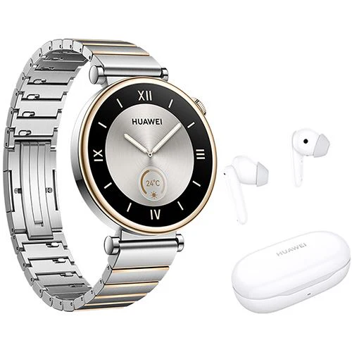 Bundle Huawei Watch GT4 (41mm) - Prateado + Freebuds SE