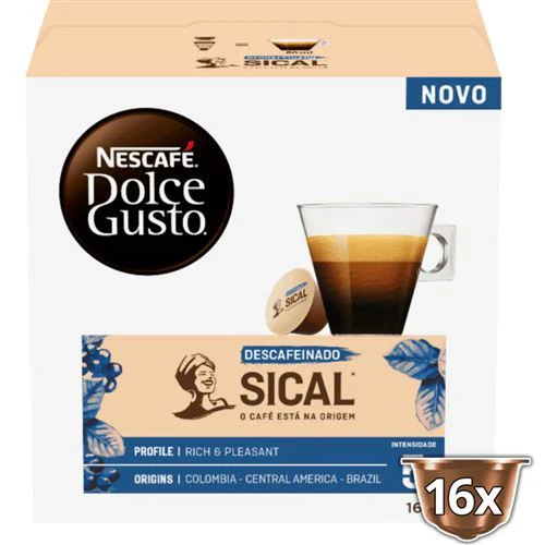 Cápsulas Café Dolce Gusto Sical - Descafeinado | Intensidade 5 | 16 Cápsulas - Outlet - Grade A