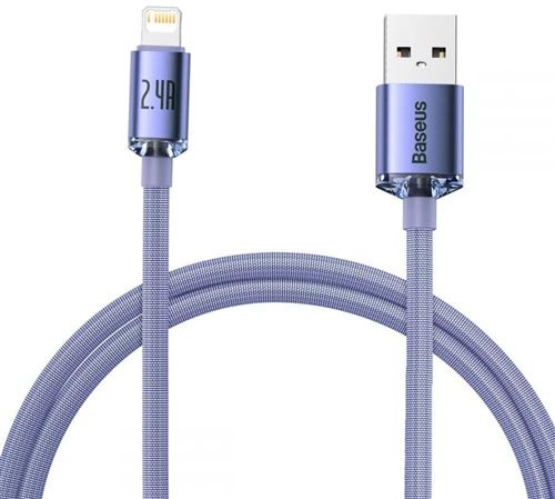 Cabo Lightning Baseus Crystal Shine - 1.2m - Roxo