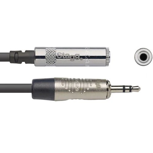 Cabo Mini Jack Stagg Rean - 3m - Preto