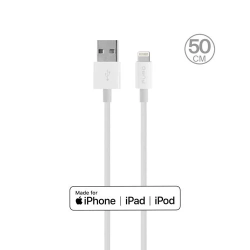 Cabo Plano Puro MFI USB para Lightning 0.5m - Branco - Image 2