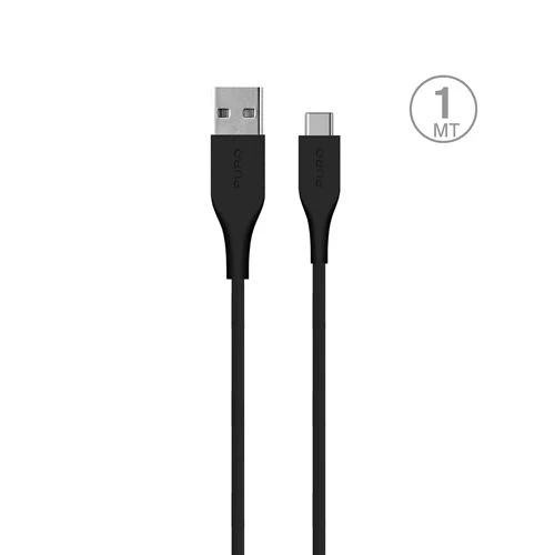Cabo Plano Puro USB para USB-C 1m - Preto