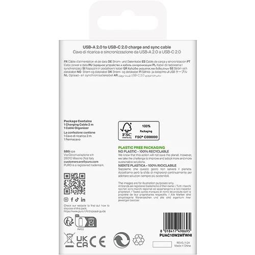 Cabo TPE Puro USB para USB-C 2m - Branco - Image 3