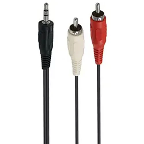Cabo Áudio Accsup Jack 3.5mm / 2x RCA - 5m - Preto