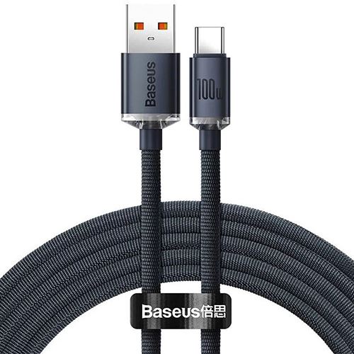 Cabo USB-C Baseus Crystal Shine - 100W - 1.2m - Preto