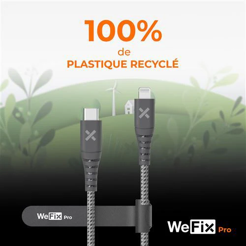Cabo WeFix Pro USB-C / Lightning 2m - Cinzento - Image 4