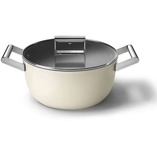 Caçarola Antiaderente Smeg Anni 50 CSF2412CRM | 25cm - Creme - Image 6