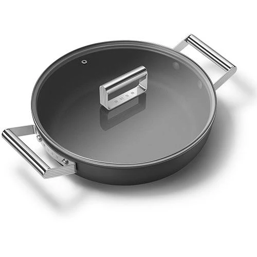 Caçarola Baixa Antiaderente Smeg Anni 50 DPF2812BLM | 28cm - Preto