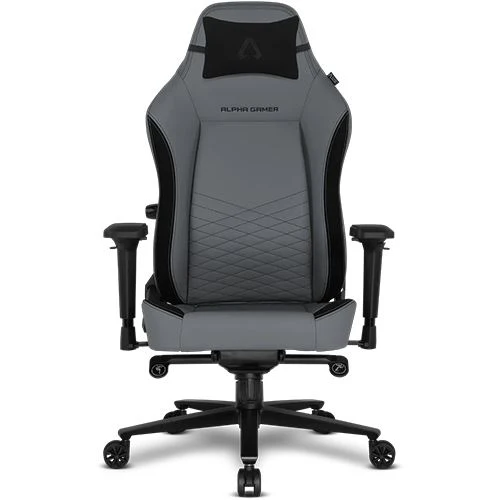 Cadeira Gaming Alpha Gamer Alegra Pele Sintética PU - Cinzento