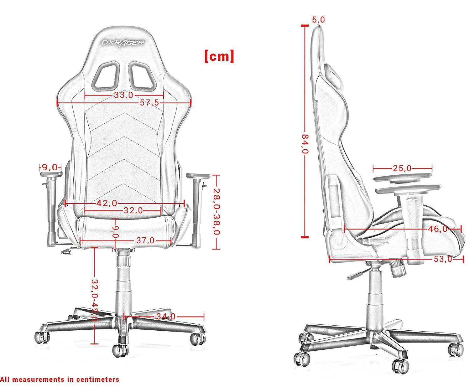 Cadeira Gaming DXRacer Formula F08-Preto e Vermelho - Image 3