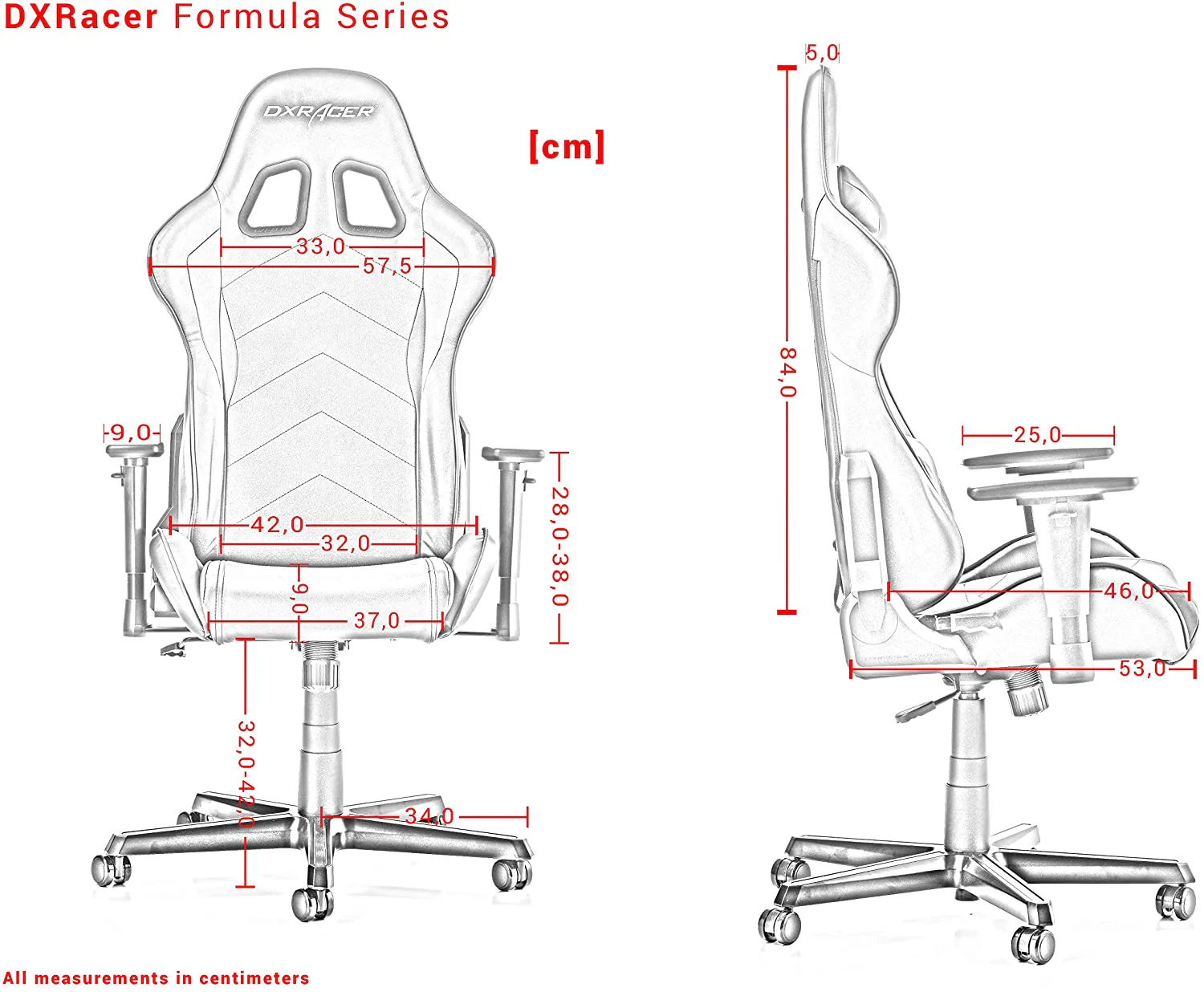 Cadeira Gaming DXRacer Formula F11-Preto e Vermelho - Image 5
