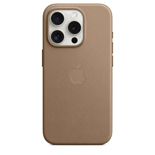 Capa Apple em tecido FineWoven com MagSafe para iPhone 15 Pro- Castanho Toupeira