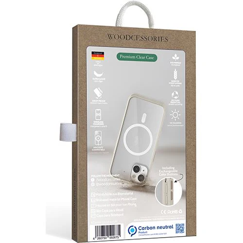 Capa Bio Woodcessories com MagSafe para Apple iPhone 14 Pro Max - Branco Transparente - Image 14