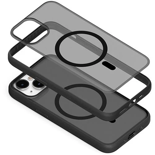Capa Clear Case Bio Woodcessories com MagSafe para Apple iPhone 14 - Preto Transparente - Image 11