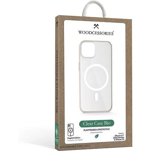 Capa Clear Case Woodcessories com MagSafe para Apple iPhone 14 - Branco Transparente - Image 14