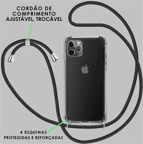 Capa + Cordão Preto 4-OK para Apple iPhone 14 Plus - Transparente - Image 2