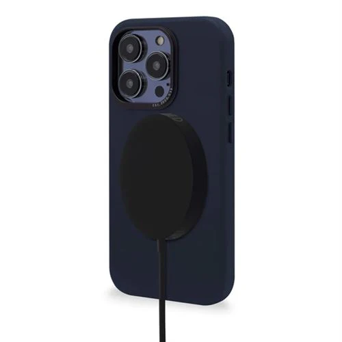 Capa Decoded Leather com MegaSafe para iPhone 14 Pro - Azul - Image 3