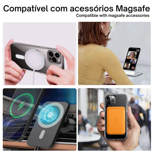 Capa Icoveri com MagSafe para Apple iPhone 15 Plus - Transparente - Image 7