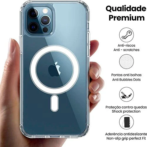 Capa Icoveri com MagSafe para iPhone 14 Plus - Transparente - Image 2