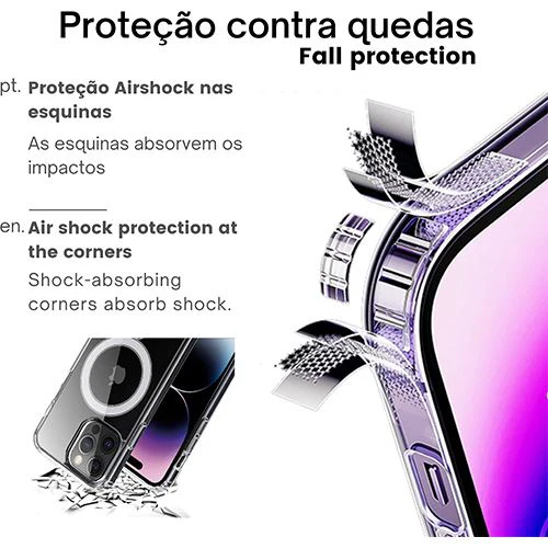 Capa Icoveri com MagSafe para iPhone 14 Plus - Transparente - Image 3