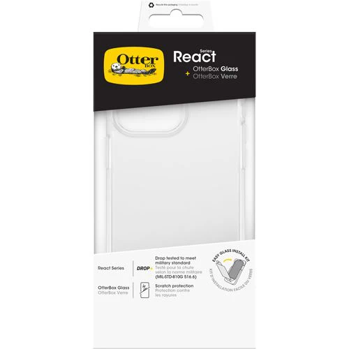 Capa Otterbox React + Película de Vidro Temperado para iPhone 15 Pro Max - Transparente - Image 4