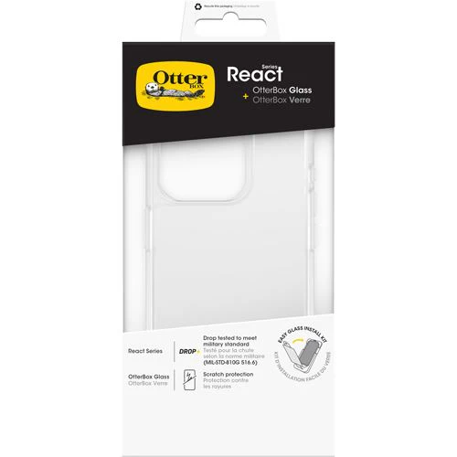 Capa Otterbox React + Película de Vidro Temperado para iPhone 15 Pro - Transparente - Image 4