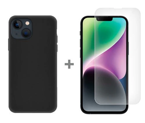 Capa + Película Protetora de Ecrã Icoveri para Apple iPhone 14 Plus - Preto