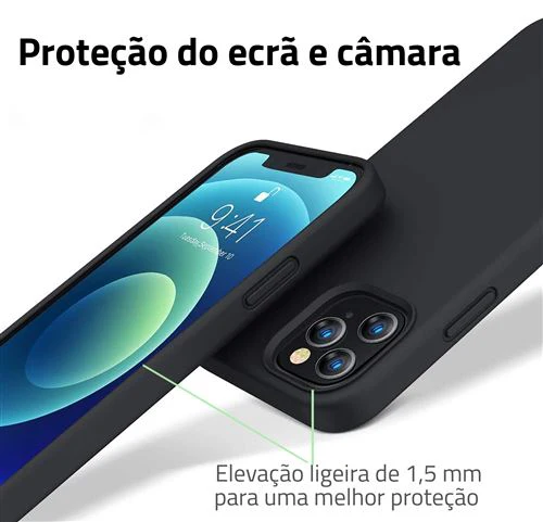 Capa + Película Protetora de Ecrã Icoveri para Apple iPhone 14 Plus - Preto - Image 4