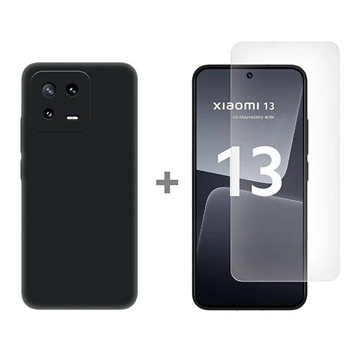 Capa Protek + Película Protetora de Ecrã Icoveri para Xiaomi 13 - Preto