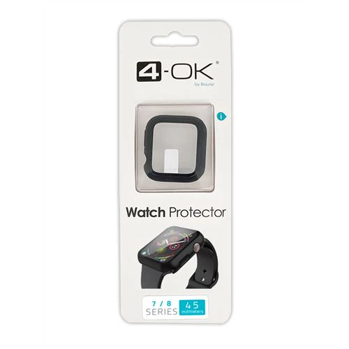 Capa Protetora de Ecrã 4-OK para Apple Watch 7/8 - 45 mm - Preto